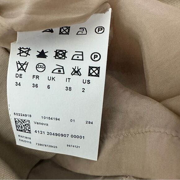 Hugo Boss khaki skirt zipper on the side, slit in the front size 2 - Picture 7 of 7